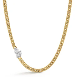 Large Poppy Two-Tone Curb Necklace