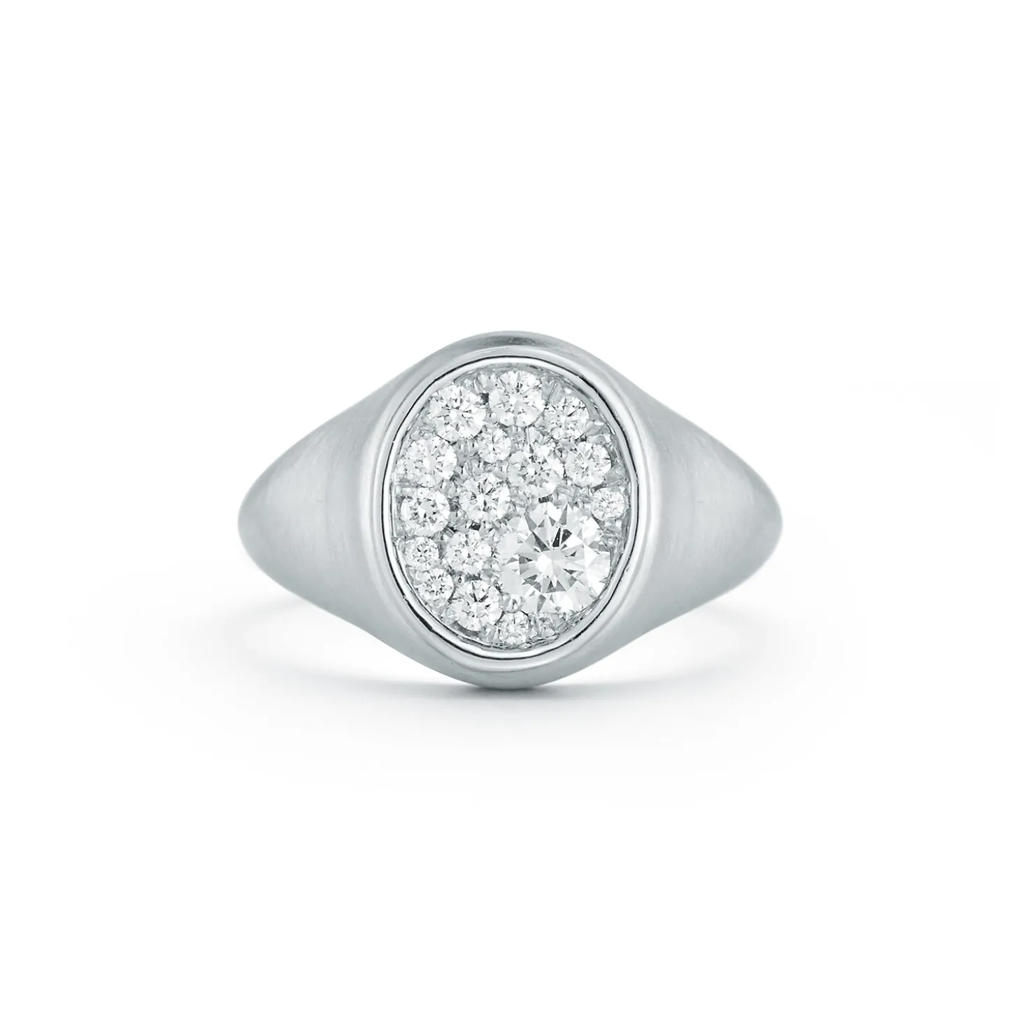 Pave Oval Signet Ring