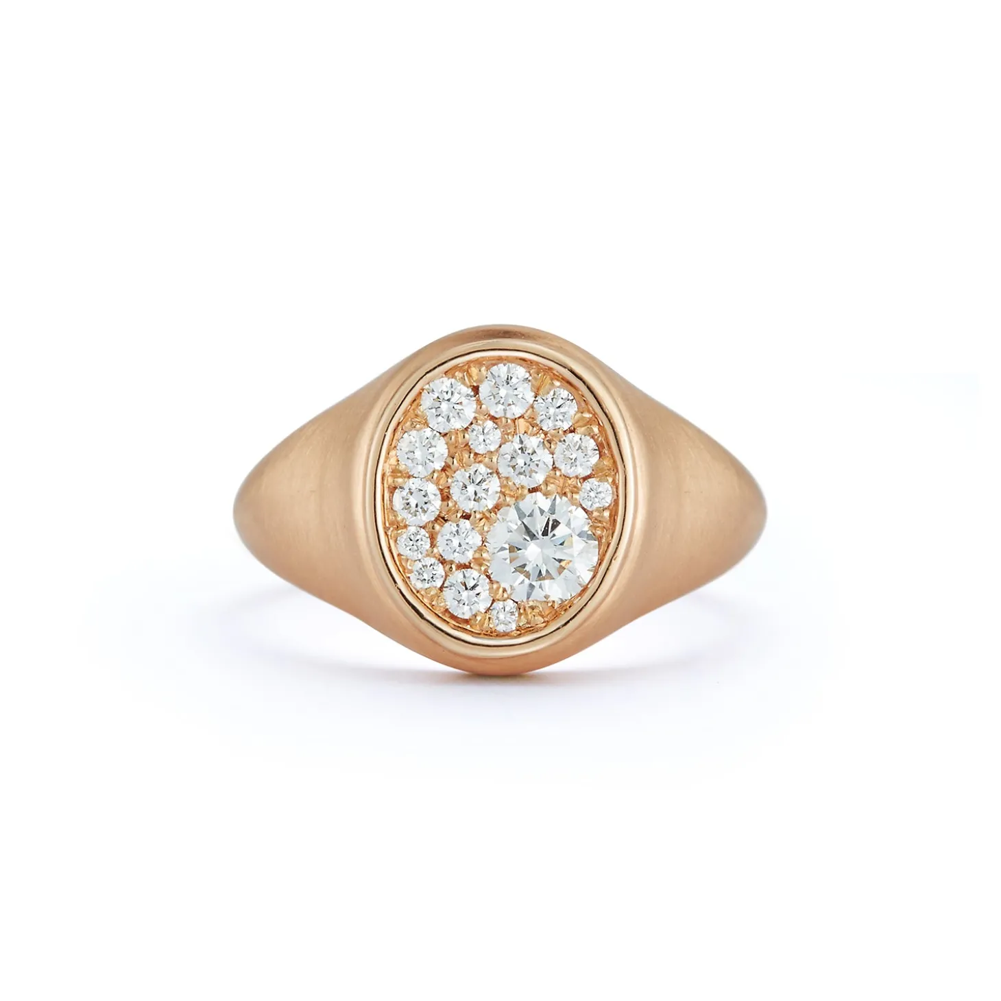 Pave Oval Signet Ring