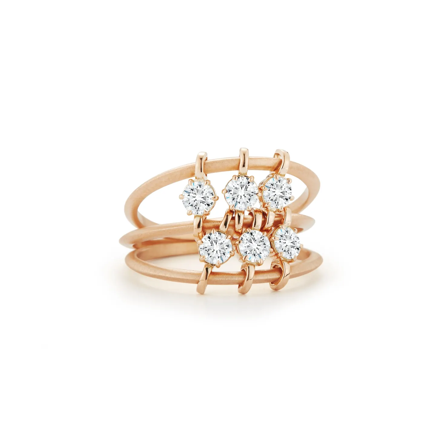 Penelope 3 Row Floating Diamond Ring