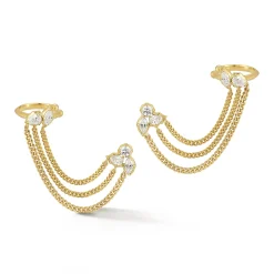 Posey Cuff Duo Chain Earrings