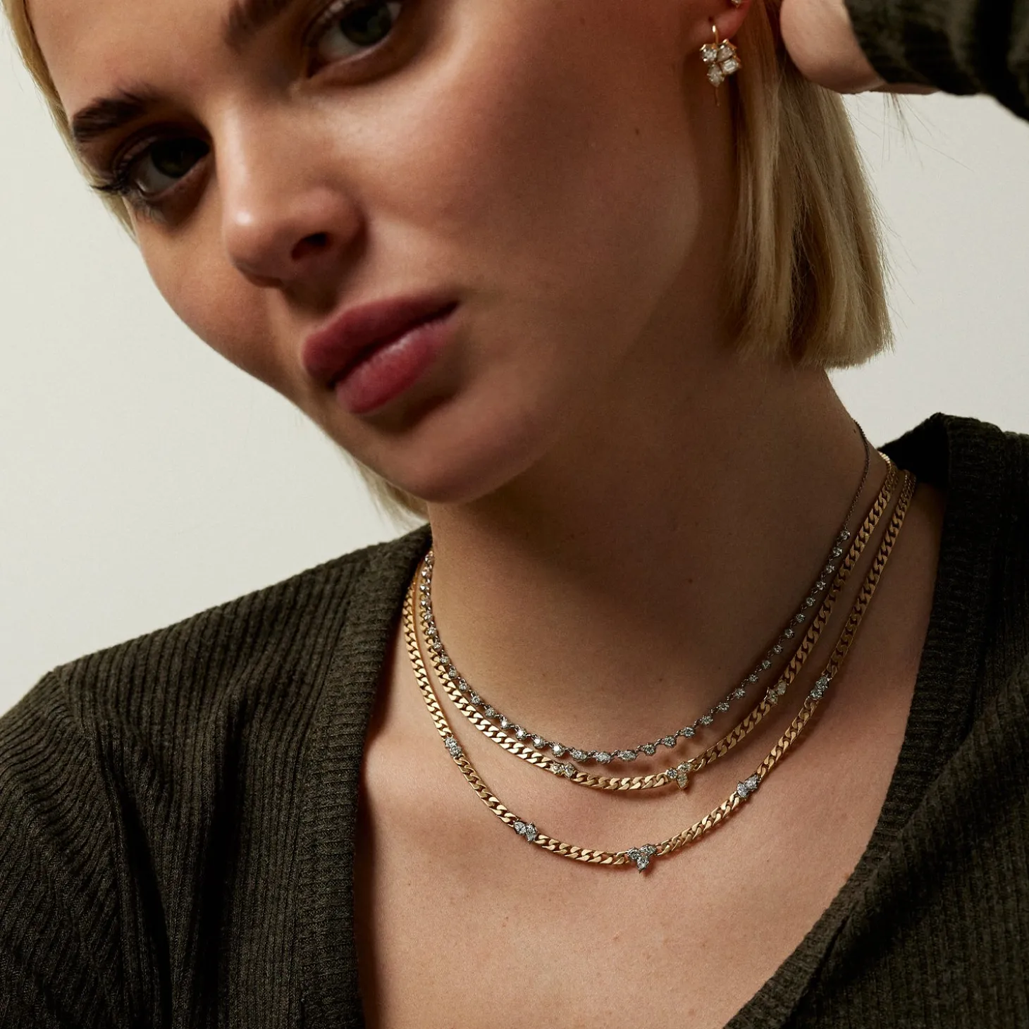 Posey 3-Station Curb Necklace