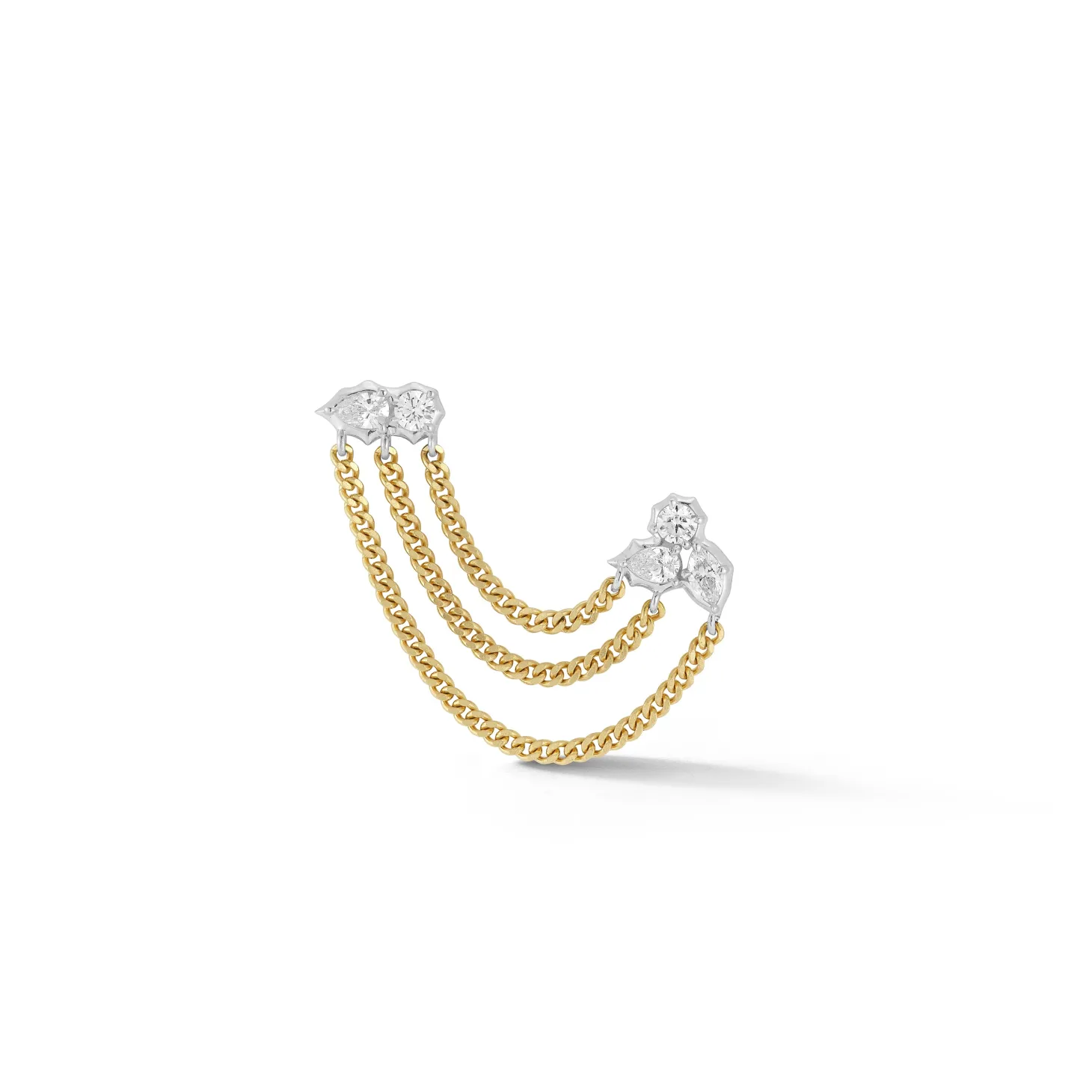 Posey Two-Tone Duo Chain Earrings