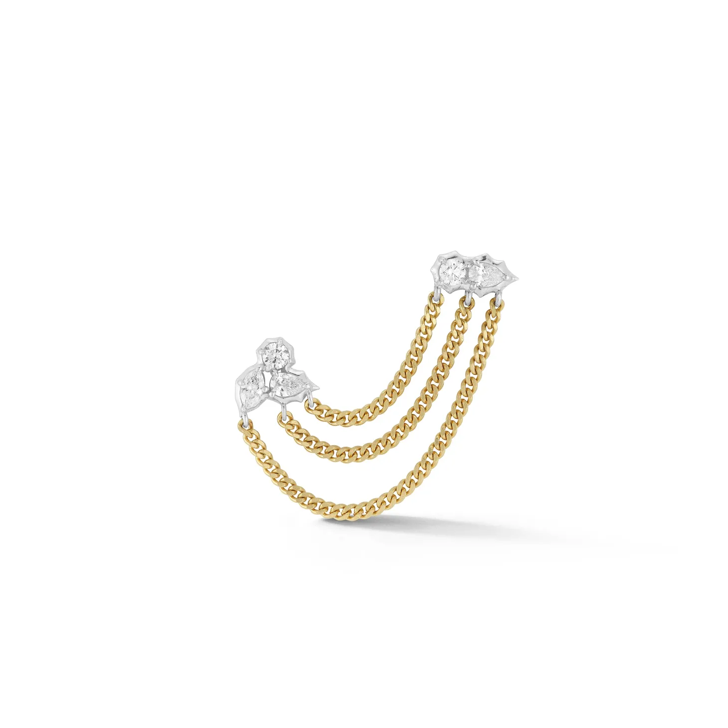 Posey Two-Tone Duo Chain Earrings
